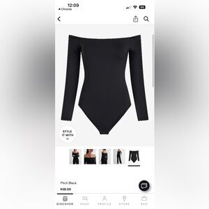 Black Off the Shoulder Bodysuit